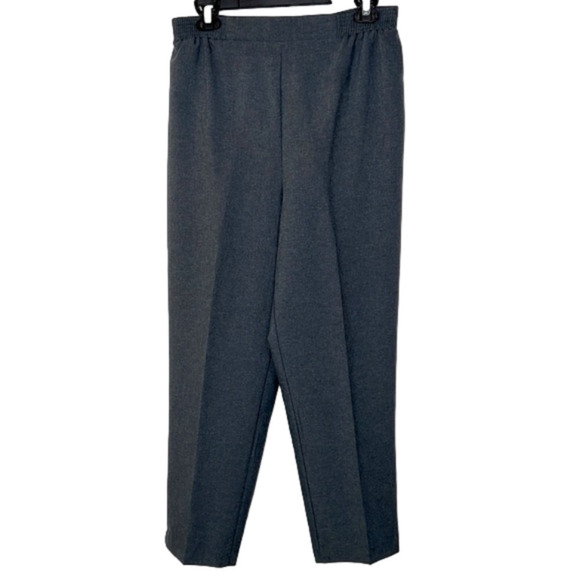 VINTAGE Carriage Court Gray Elastic High Waist Straight Leg Pants - Size 7 - Picture 1 of 9